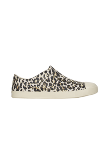 Side view of a Native Shoes Adults Jefferson Wanderfoam Print Footwear in Bnwht/Bnwht/Leopard
