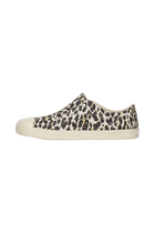 Angled view of a Native Shoes Jefferson Wanderfoam Print | Bnwht/Bnwht/Leopard Footwear in Bnwht/Bnwht/Leopard