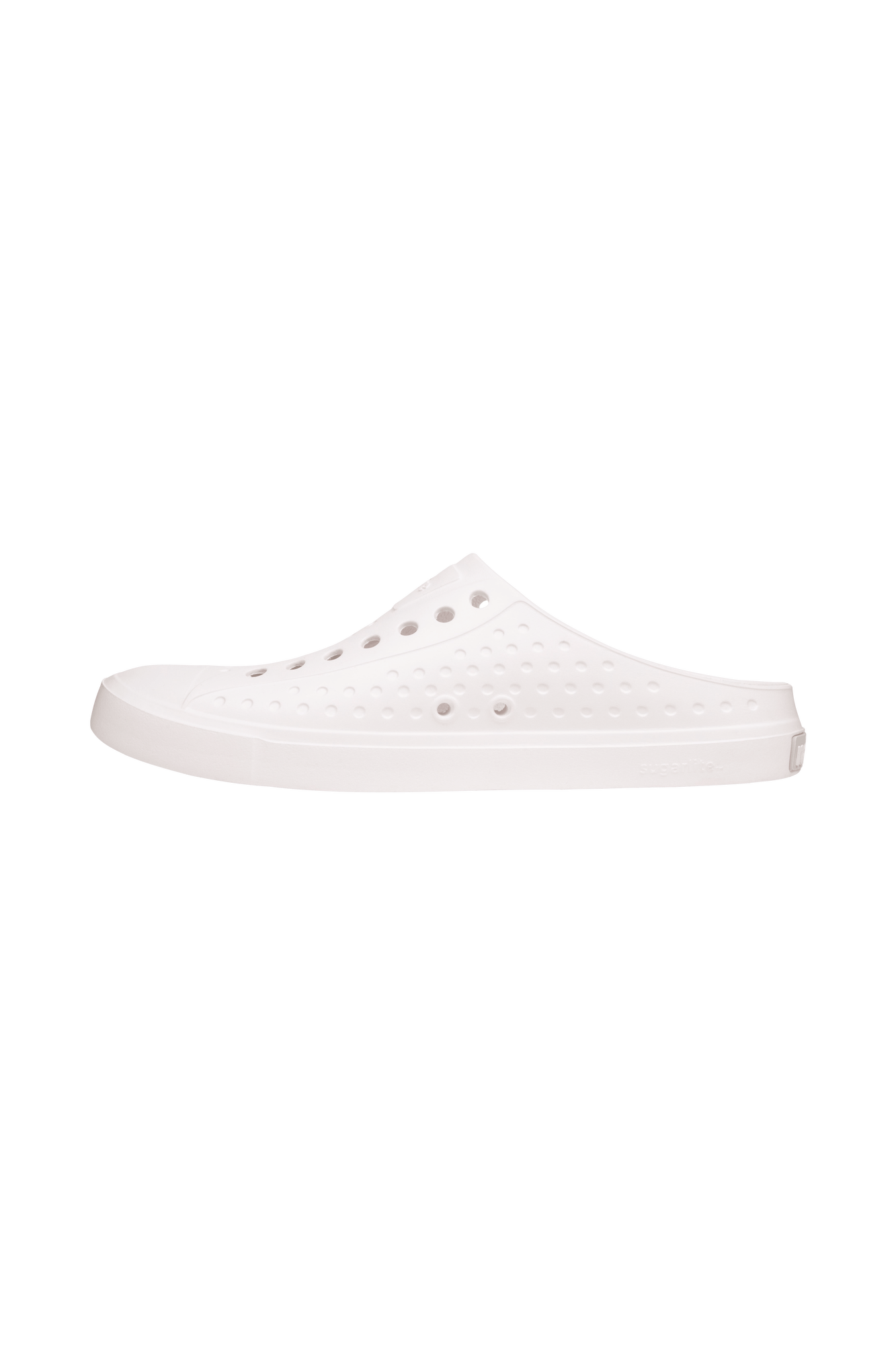 Angled view of a Native Shoes Jefferson Clog Wanderfoam | Shell White / Shell White Footwear in Shell White / Shell White