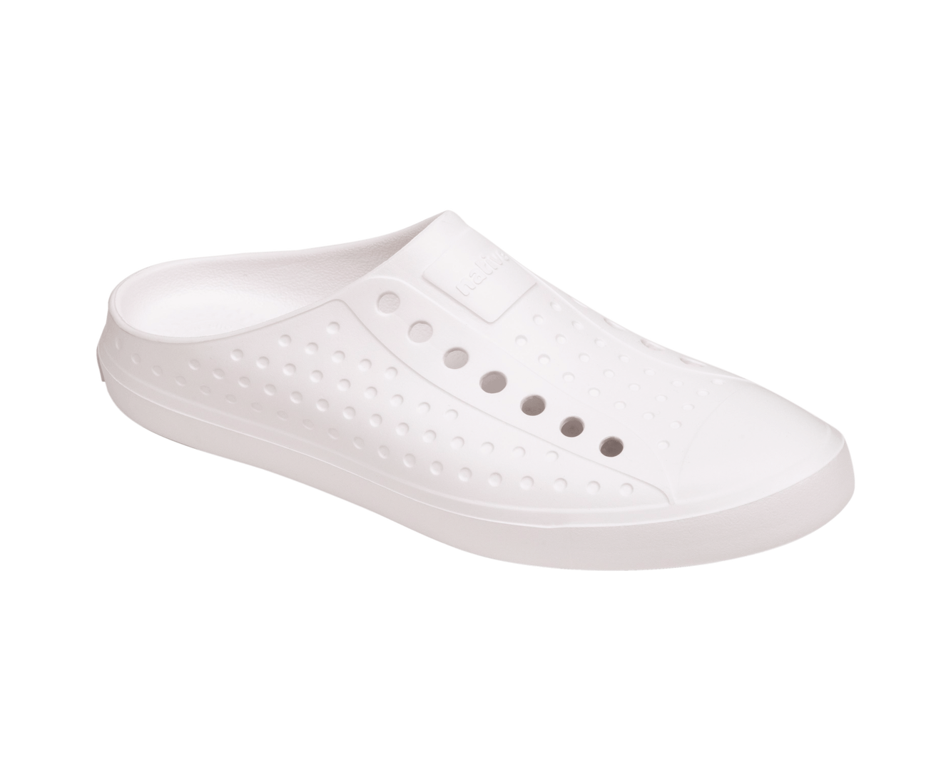 Bottom view of a Native Shoes Jefferson Clog Wanderfoam | Shell White / Shell White Footwear in Shell White / Shell White