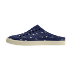 Side view of a Native Shoes Adults Jefferson Clog Wanderfoam Prnt Footwear in Bone White / Bone White / Regatta Hearts