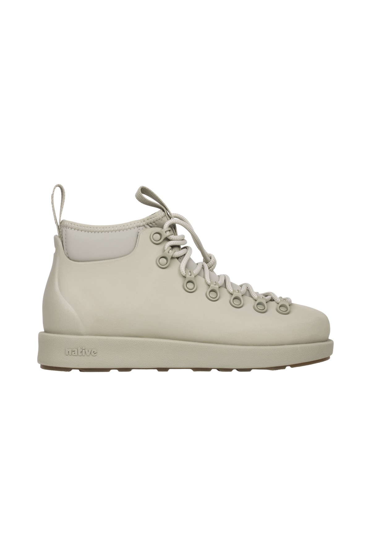 Side view of a Native Shoes Adults Fitzsimmons Venture Footwear in Astrogry/Astrogry