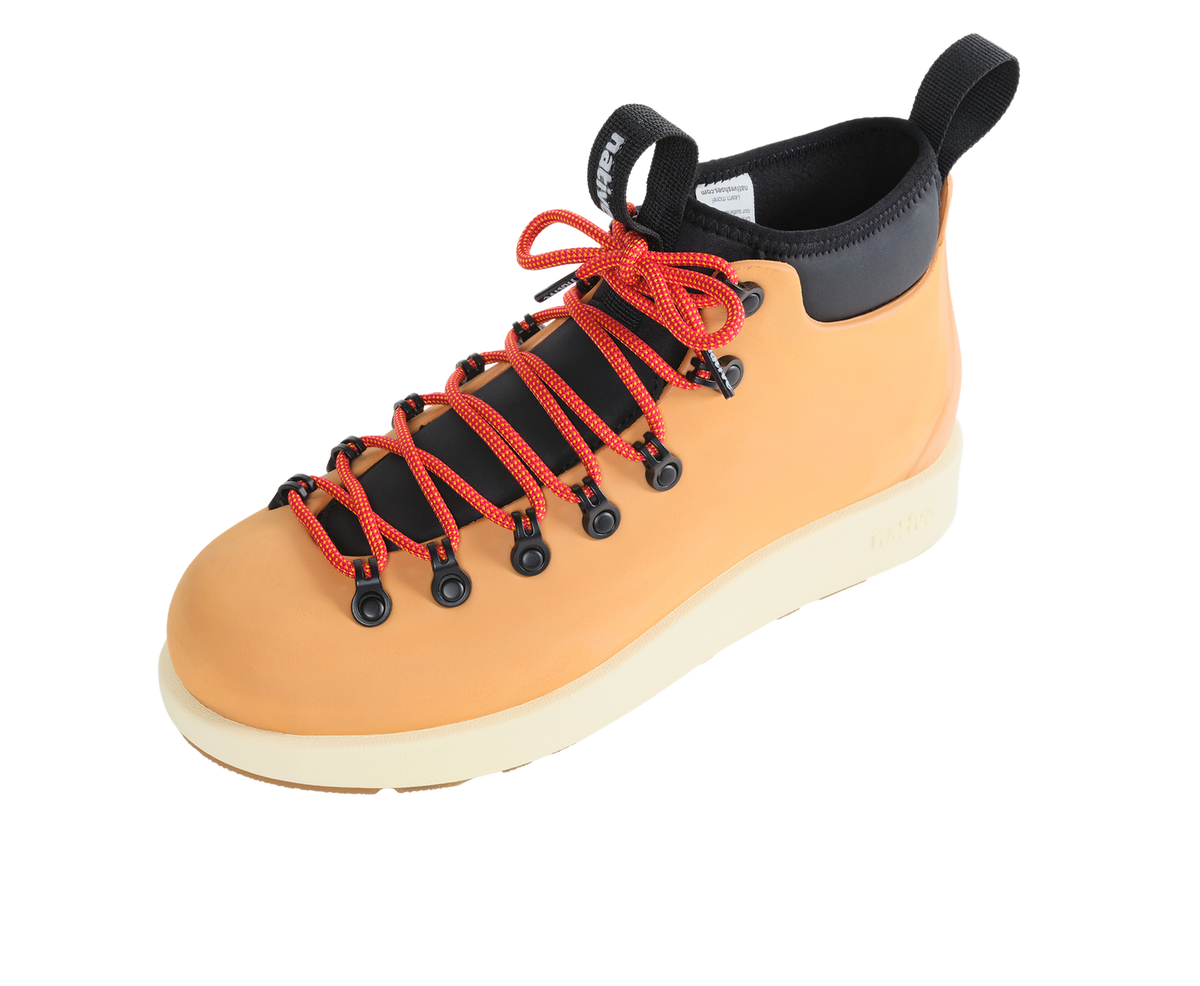 Angled view of a Native Shoes Fitzsimmons Venture | Quicksand Brown / Tapioca Off White Footwear in Quicksand Brown / Tapioca Off White