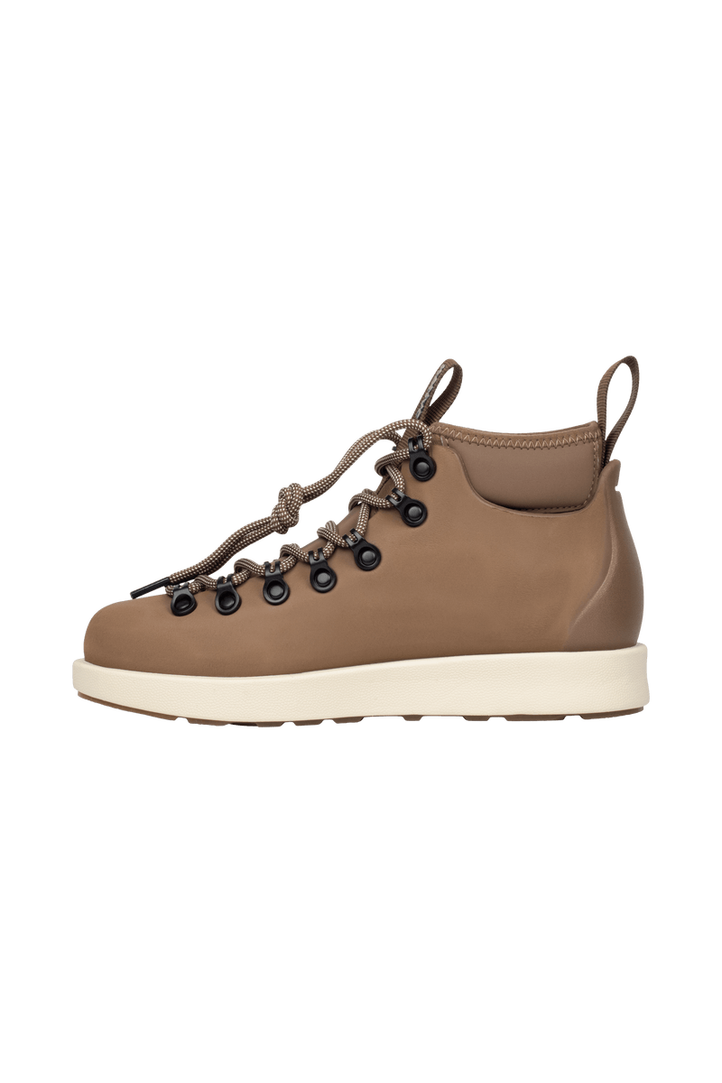 Angled view of a Native Shoes Fitzsimmons Venture | Bstabr/Bnwht Footwear in Bstabr/Bnwht