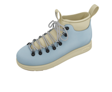 Angled view of a Native Shoes Fitzsimmons Venture | Air Blue / Tapioca Off White Footwear in Air Blue / Tapioca Off White