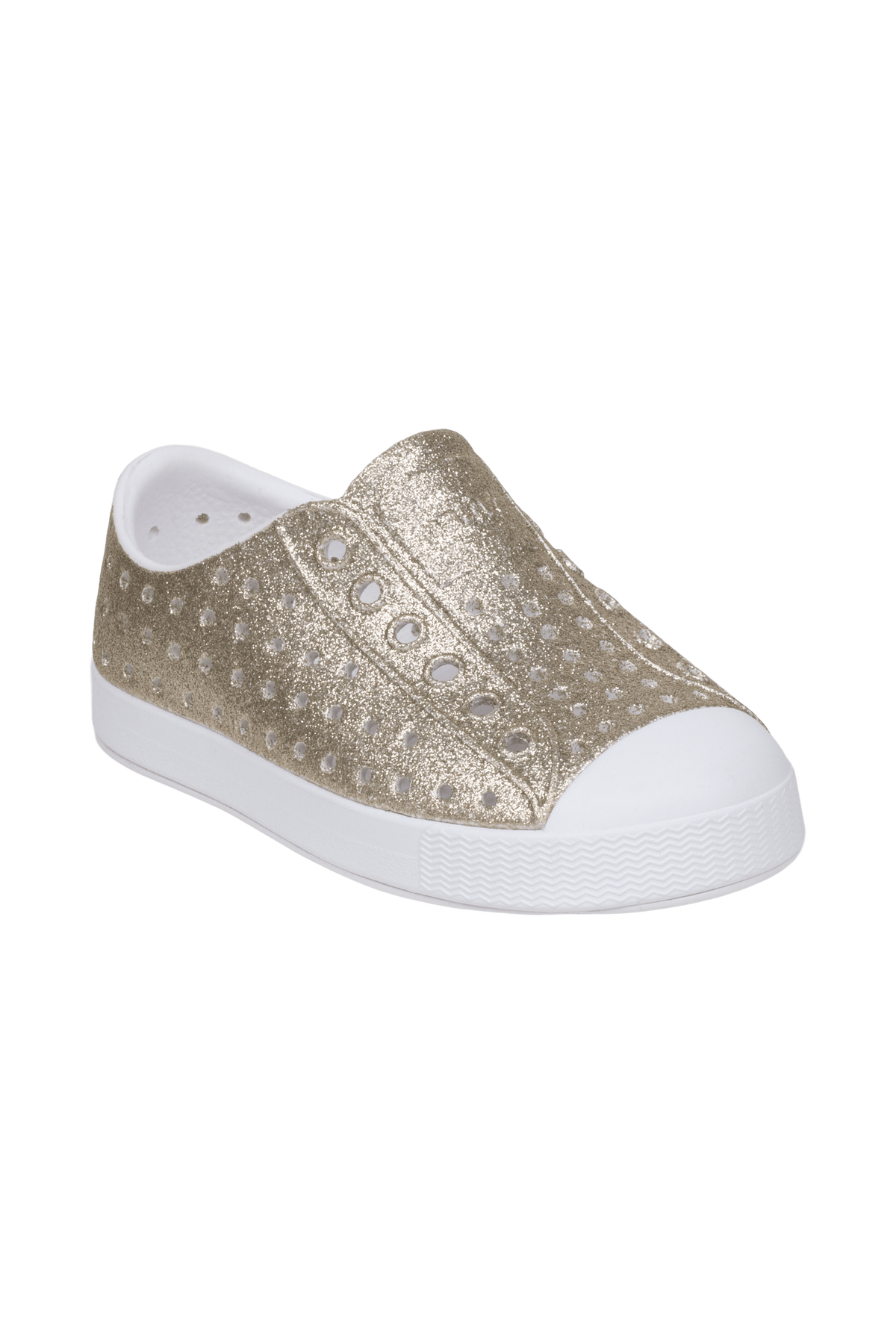 Bottom view of a Native Shoes Kids Jefferson Bio-Bling Kids | Slkblng/Shlwht Footwear in Slkblng/Shlwht