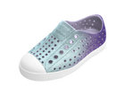 Angled view of a Native Shoes Kids Jefferson Bio-Bling Kids | Fresco Twirling Bling / Shell White Footwear in Fresco Twirling Bling / Shell White