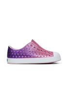 Side view of a Native Shoes Kids Jefferson Bio-Bling Kids Footwear in Paraglamblng/Shlwht
