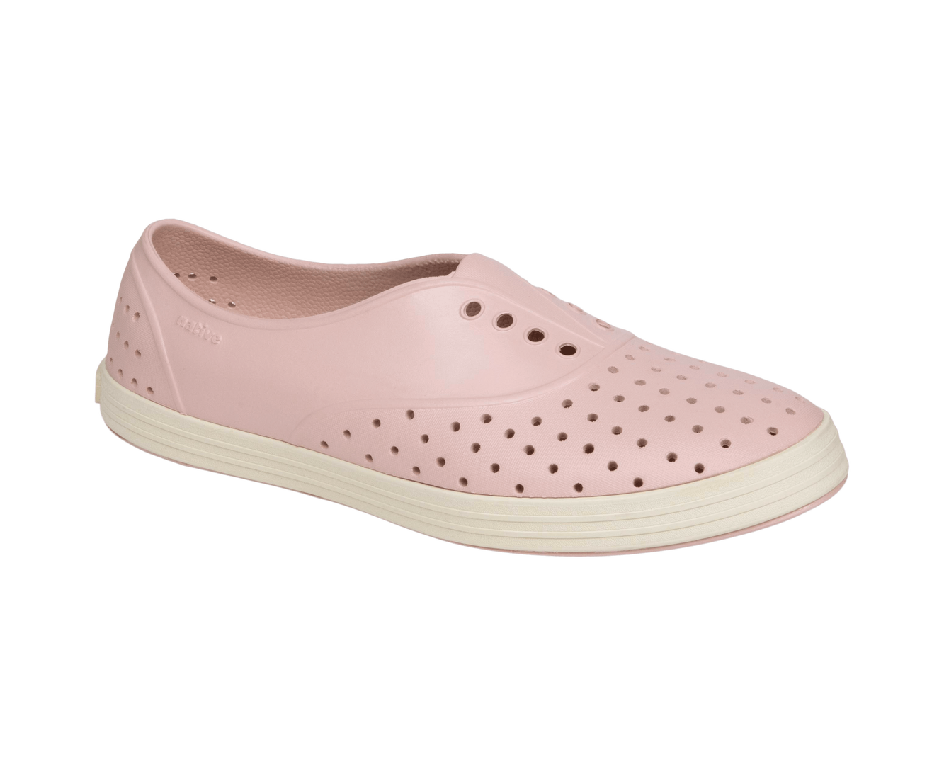Bottom view of a Native Shoes Jericho Wanderfoam | Chameleon Pink / Bone White Footwear in Chameleon Pink / Bone White