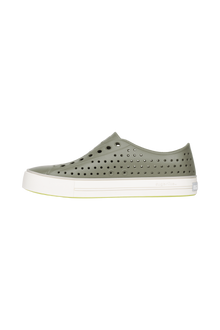 Angled view of a Native Shoes Jefferson Arc Wanderfoam | Vetiver Grey / Whisper White Footwear in Vetiver Grey / Whisper White