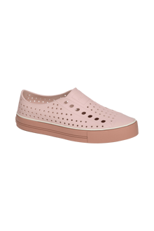 Bottom view of a Native Shoes Jefferson Arc Wanderfoam | Chameleon Pink / Bruschetta Brown Footwear in Chameleon Pink / Bruschetta Brown