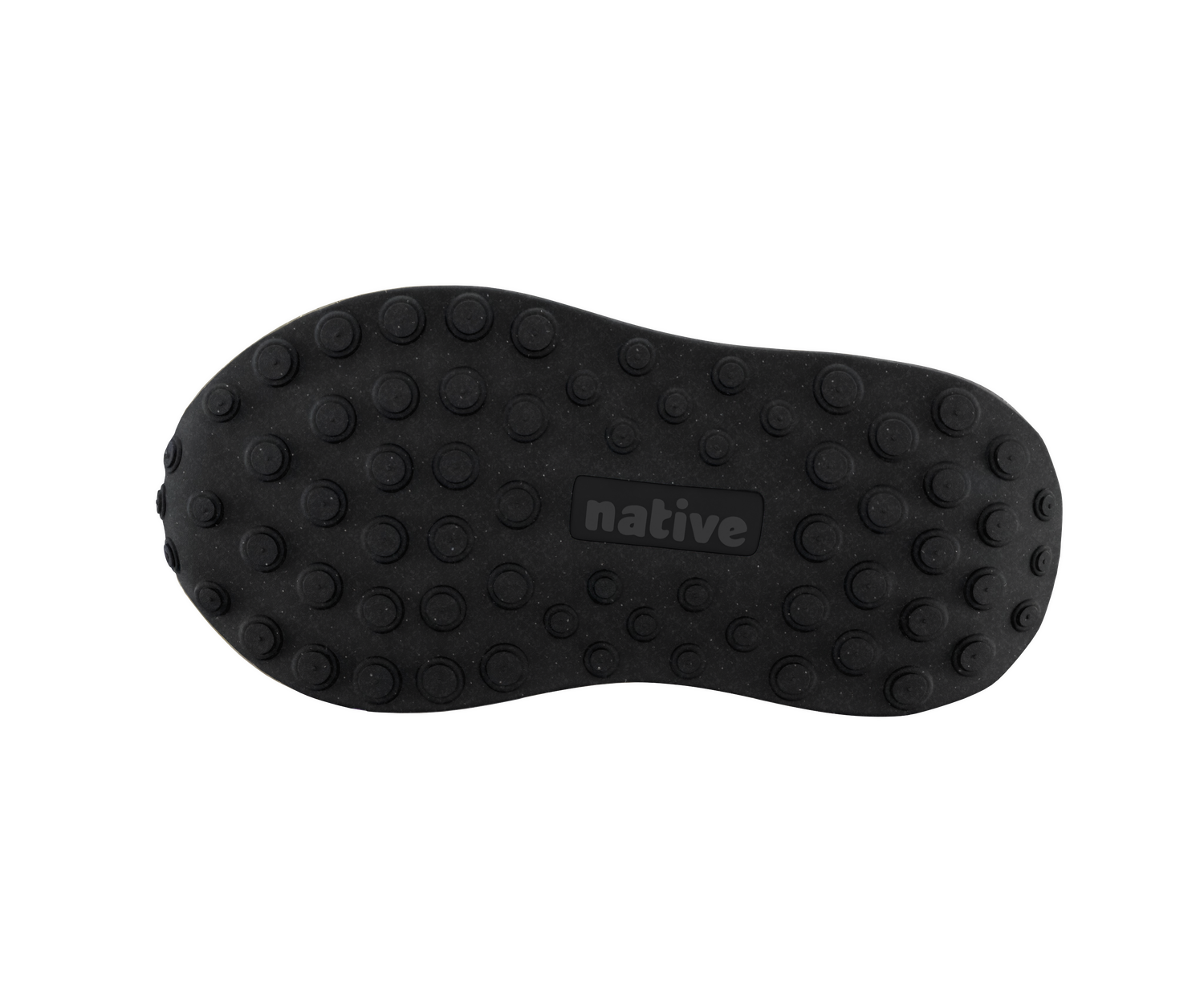 Bottom view of a Native Shoes Kids Robbie Dash Kids | Hyams Grey / Tapioca Uv / Jiffy Black Footwear in Hyams Grey / Tapioca Uv / Jiffy Black