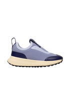 Side view of a Native Shoes Kids Robbie Dash Kids Footwear in Oasisbl/Tapoffwht/Jfyblk