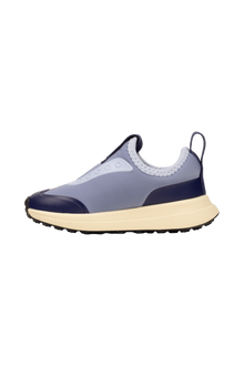 Angled view of a Native Shoes Kids Robbie Dash Kids | Oasisbl/Tapoffwht/Jfyblk Footwear in Oasisbl/Tapoffwht/Jfyblk