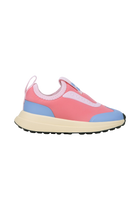 Side view of a Native Shoes Kids Robbie Dash Kids Footwear in Flamingo Pink / Tapioca Off White / Jiffy Black