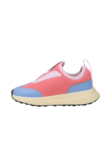 Bottom view of a Native Shoes Kids Robbie Dash Kids | Flamingo Pink / Tapioca Off White / Jiffy Black Footwear in Flamingo Pink / Tapioca Off White / Jiffy Black