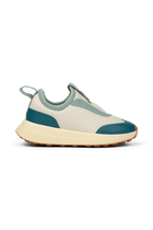 Side view of a Native Shoes Kids Robbie Dash Kids Footwear in Bone White / Tapioca Off White / Hazel Brown