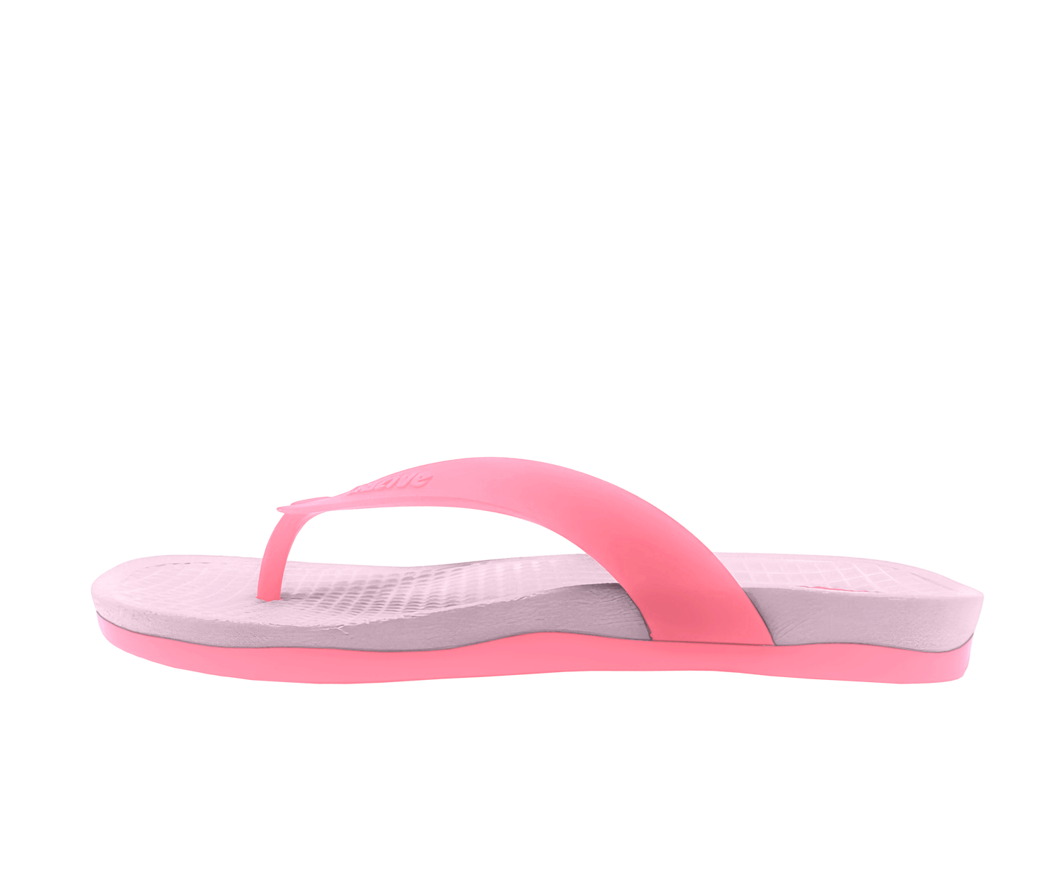 Side view of a Native Shoes Adults Paolo Wanderfoam Footwear in Barely Pink / Flamingo Pink