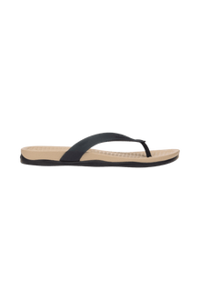 Side view of a Native Shoes Adults Paolo Wanderfoam Footwear in Flax Tan / Jiffy Black