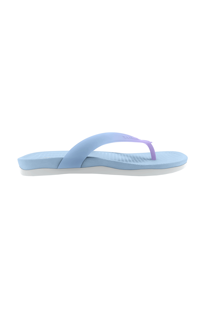 Side view of a Native Shoes Adults Paolo Wanderfoam Ombre Footwear in Skyway Blue / Dawn Blue / Twirling Ombre