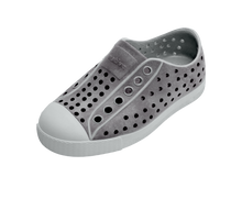 Angled view of a Native Shoes Kids Jefferson Stonewash Kids | Dawn Blue / Dawn Blue / Satellite Brushed Footwear in Dawn Blue / Dawn Blue / Satellite Brushed