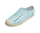 Angled view of a Native Shoes Jefferson Wanderfoam Blm Print | Dawn Blue / Bone White Speckles / Light Water Footwear in Dawn Blue / Bone White Speckles / Light Water