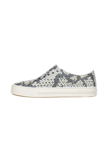 Angled view of a Native Shoes Jefferson Arc Wanderfoam Print | Slkgry/Pprwht/Slkpython Footwear in Slkgry/Pprwht/Slkpython