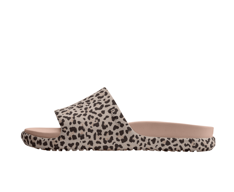 Side view of a Native Shoes Adults Spencer Lx Wanderfoam Print Footwear in Chameleon Pink / Chameleon Pink / Leopard