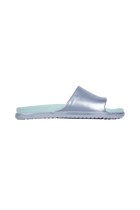 Side view of a Native Shoes Adults Spencer Lx Wanderfoam Metallic Footwear in Skyway Blue Metallic / Harbor Blue