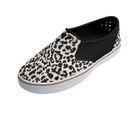 Angled view of a Native Shoes Miles Wanderfoam Print | Jiffy Black / Shell White / Summer Fun Footwear in Jiffy Black / Shell White / Summer Fun