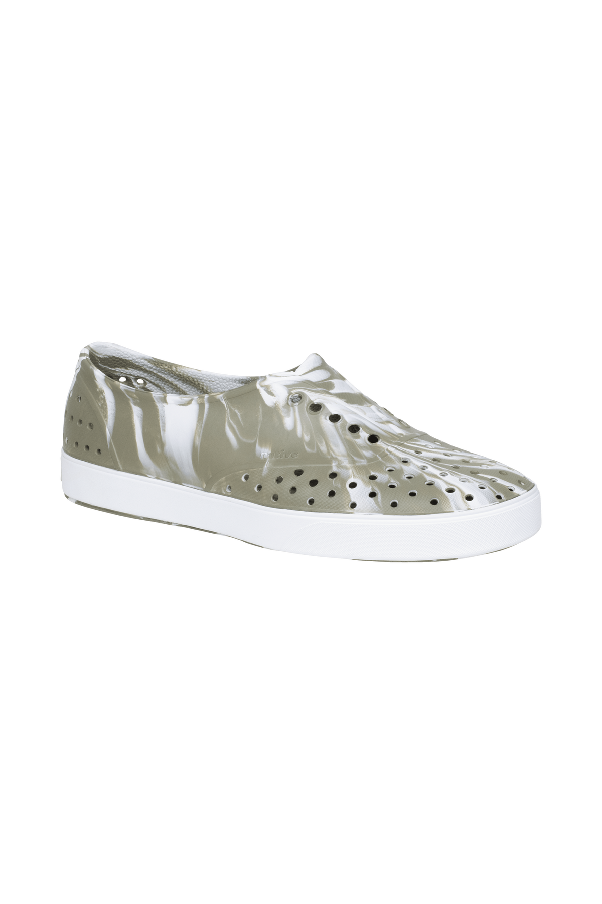 Bottom view of a Native Shoes Miller Wanderfoam Marbled | Vetshlmarble/Shlwht Footwear in Vetshlmarble/Shlwht