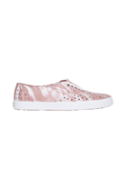 Side view of a Native Shoes Adults Miller Wanderfoam Marbled Footwear in Cayshlmarble/Shlwht