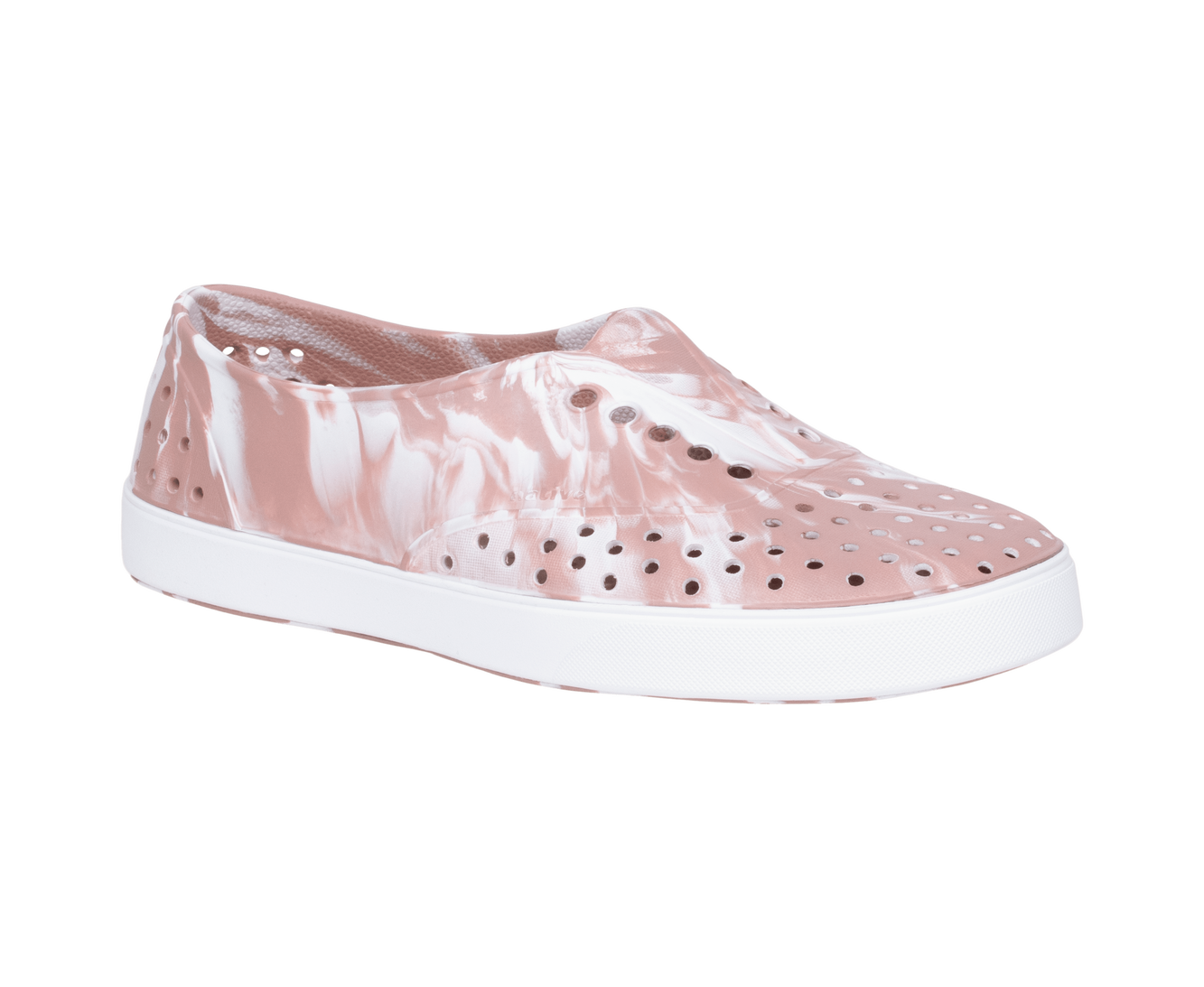 Bottom view of a Native Shoes Miller Wanderfoam Marbled | Cayshlmarble/Shlwht Footwear in Cayshlmarble/Shlwht