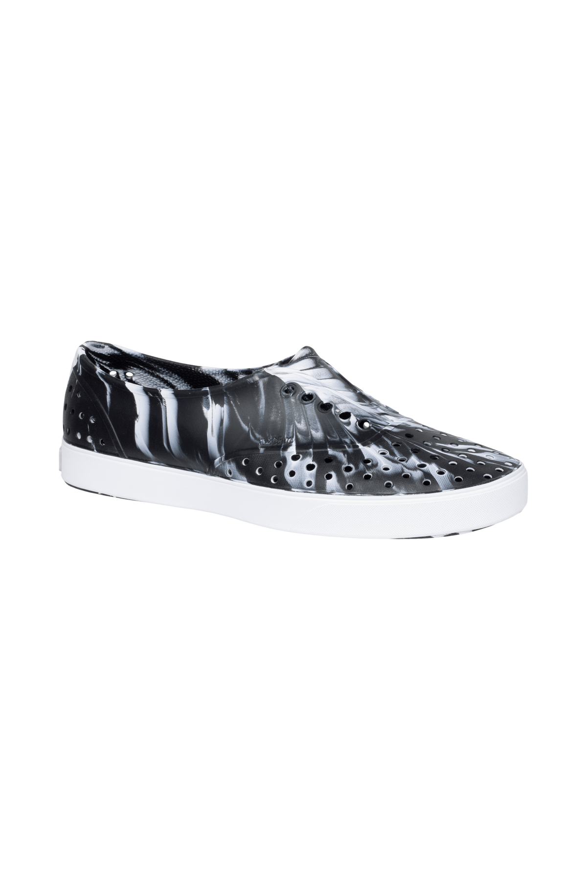 Bottom view of a Native Shoes Miller Wanderfoam Marbled | Jfyshlmarble/Shlwht Footwear in Jfyshlmarble/Shlwht