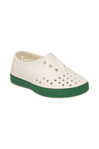 Bottom view of a Native Shoes Kids Miller Kids | Bnwht/Hntrgr Footwear in Bnwht/Hntrgr