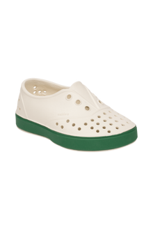 Bottom view of a Native Shoes Kids Miller Kids | Bnwht/Hntrgr Footwear in Bnwht/Hntrgr