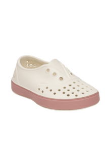 Bottom view of a Native Shoes Kids Miller Kids | Bnwht/Caypnk Footwear in Bnwht/Caypnk