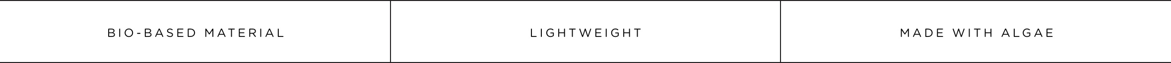 BIO-BASED MATERIAL | LIGHTWEIGHT | MADE WITH ALGAE