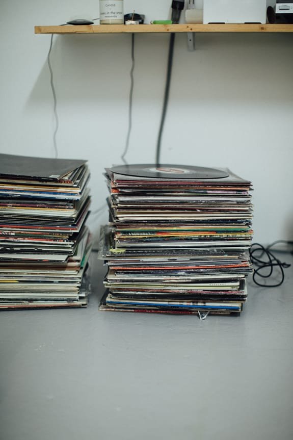 A stack of records