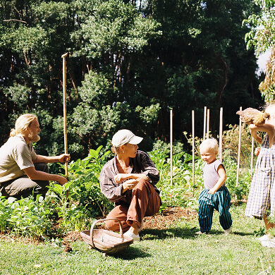 Family by the Garden